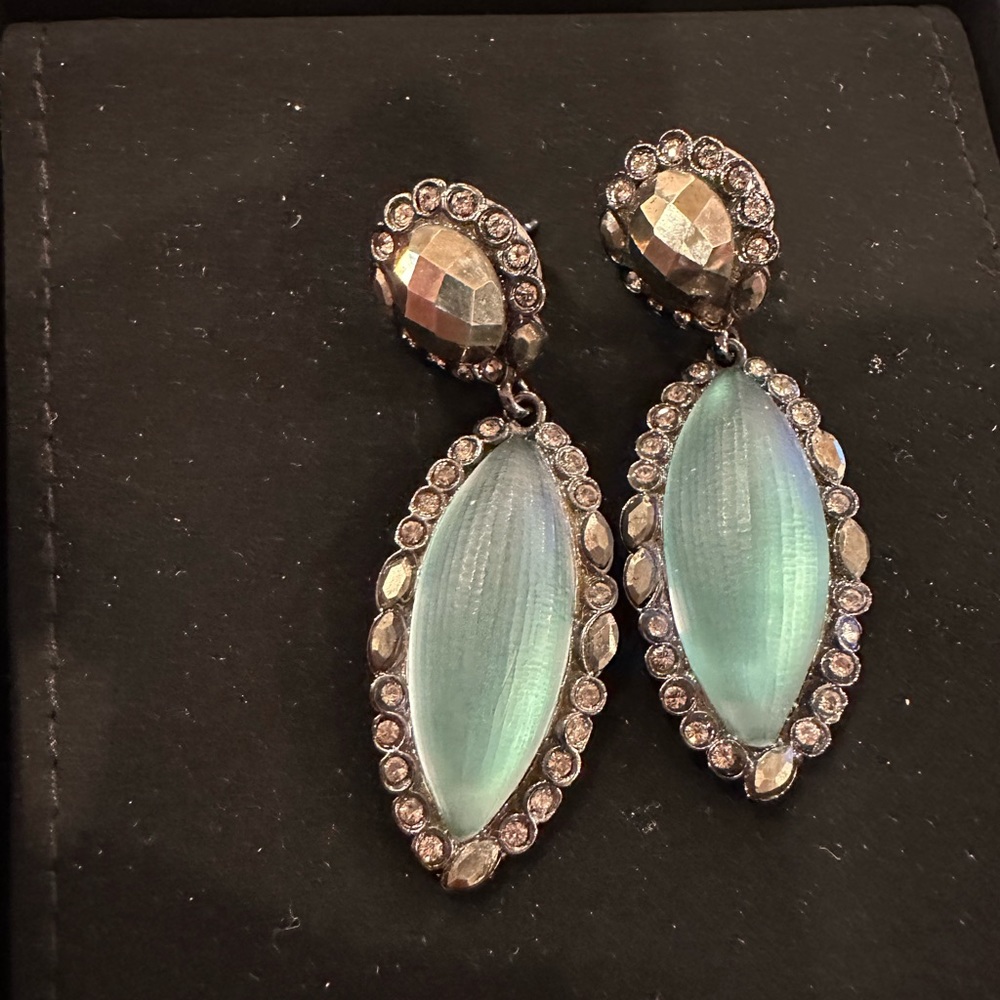 Alexis Bittar earrings. Gorgeous blue. 2”.